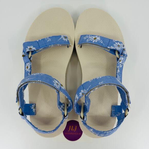 Teva Womens Flatform Universal Gloriosa Periwinkle Flower Sandals 1125203 Size 9 - Picture 9 of 11